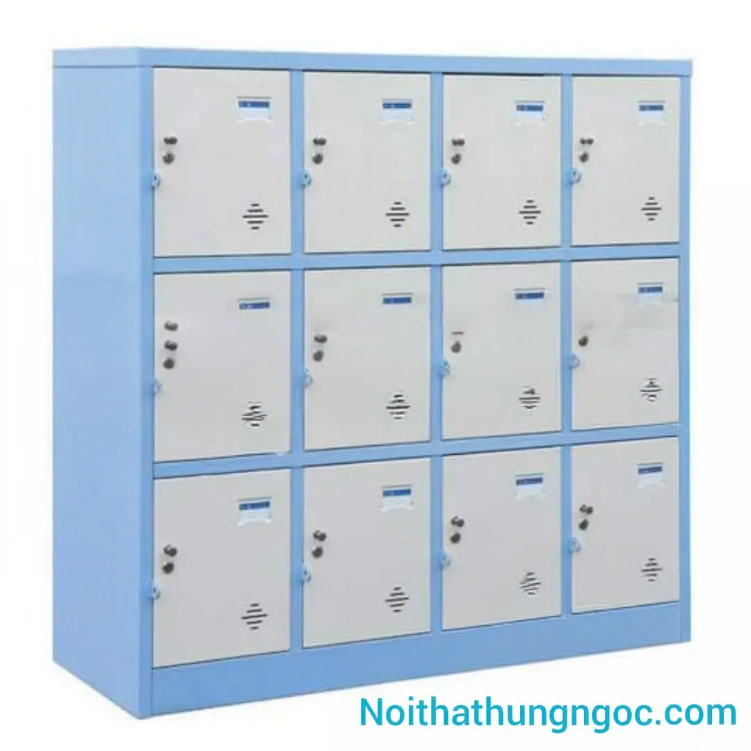 Hình ảnh thực tế Tủ Locker Sắt 12 Ngăn Màu Xanh - HN212
