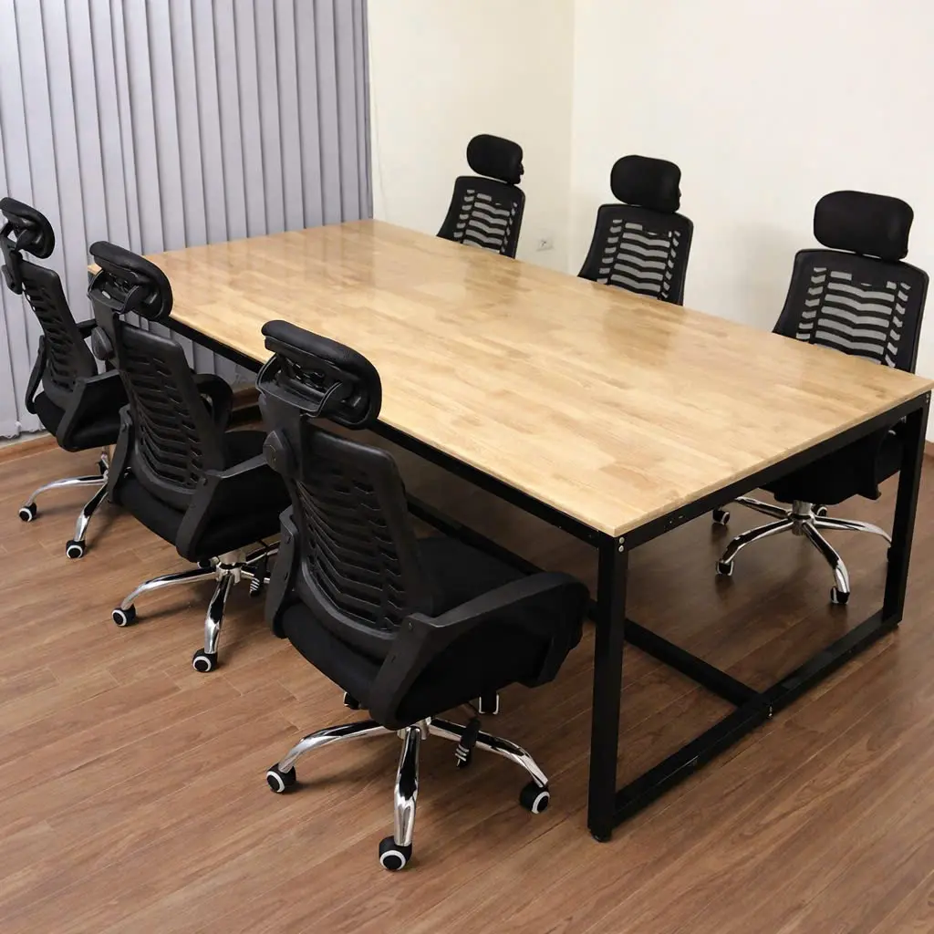 Ảnh thực tế Bàn Họp Chân Sắt 2m HN1202