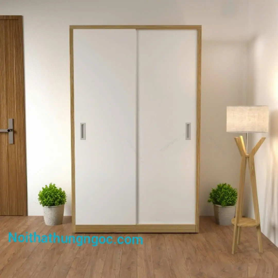 Nội thất Hùng Ngọc - Tủ Quần Áo 2 Cánh Lùa Hiện Đại - HN904-Min