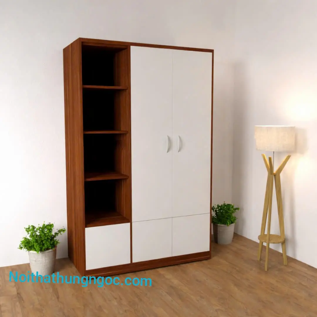 Nội thất Hùng Ngọc - Tủ Quần Áo 2 Cánh Phối Màu - HN903