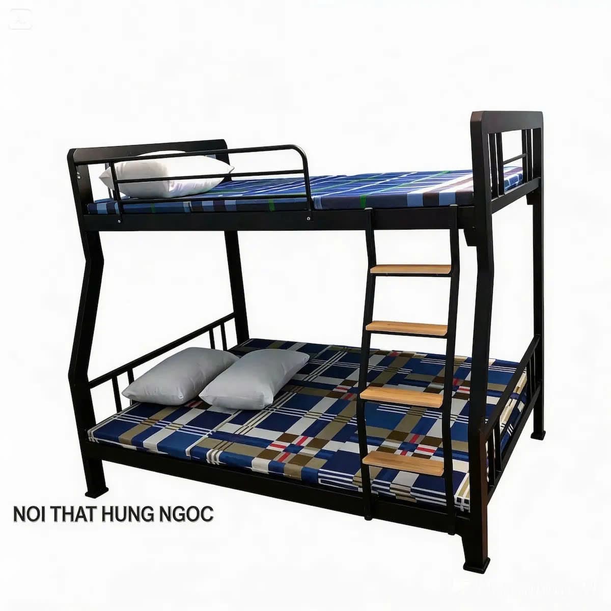 Nội thất Hùng Ngọc - Giường Sắt Lệch Tầng 1m2 Hộp To Cao Cấp HN409