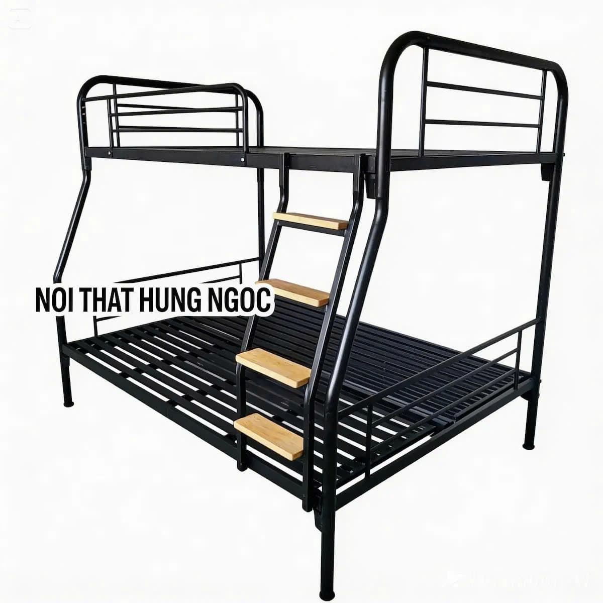 Hình ảnh thực tế Giường Sắt Lệch Tầng 1m2 Chân Ống Tròn Cao Cấp HN410