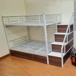 Giường Sắt 2 Tầng Cao Cấp Kết Hợp Bậc Thang Hộp Gỗ HN412 thumbnail 1
