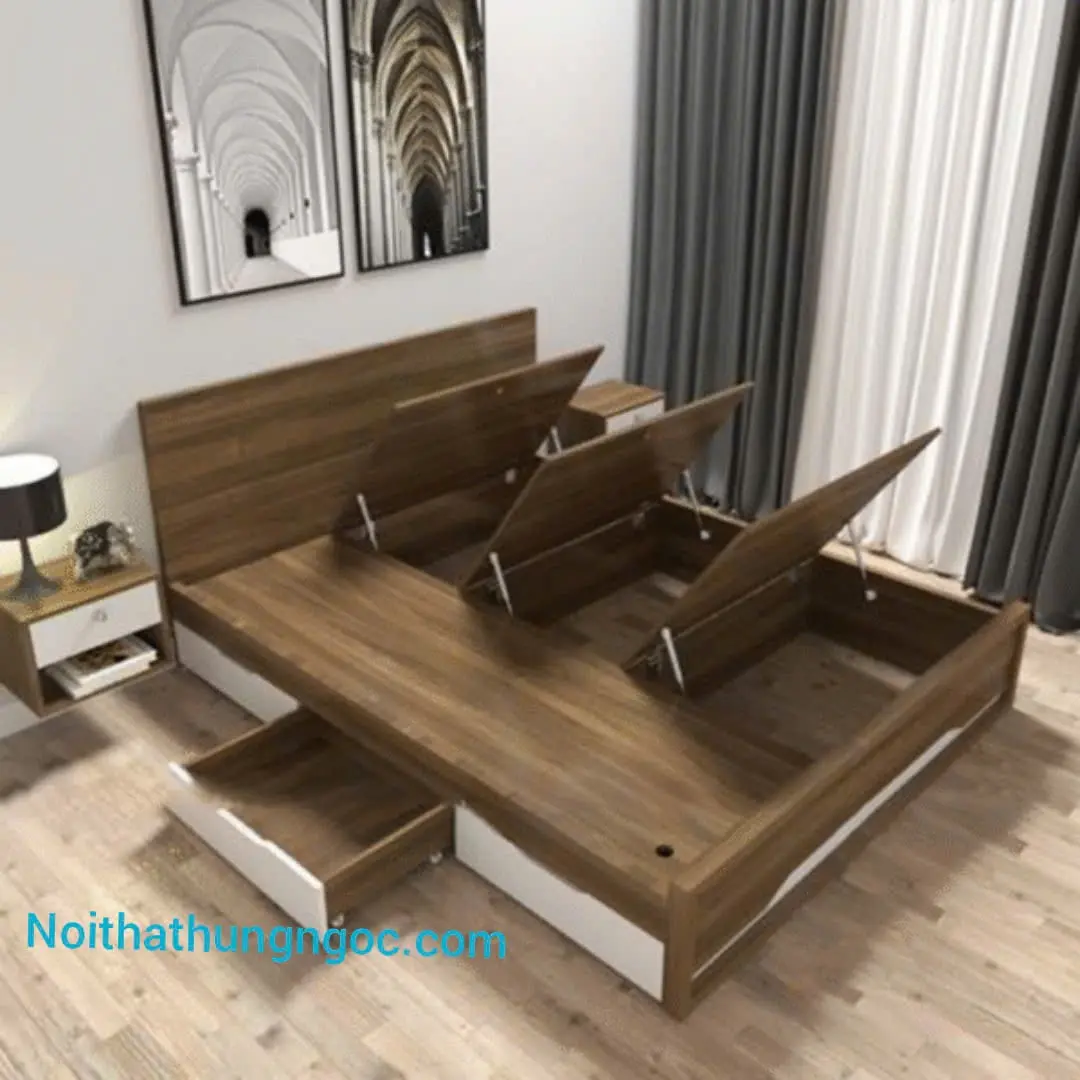 Nội thất Hùng Ngọc - Giường Ngủ Thông Minh Đầu Trơn - HN1501