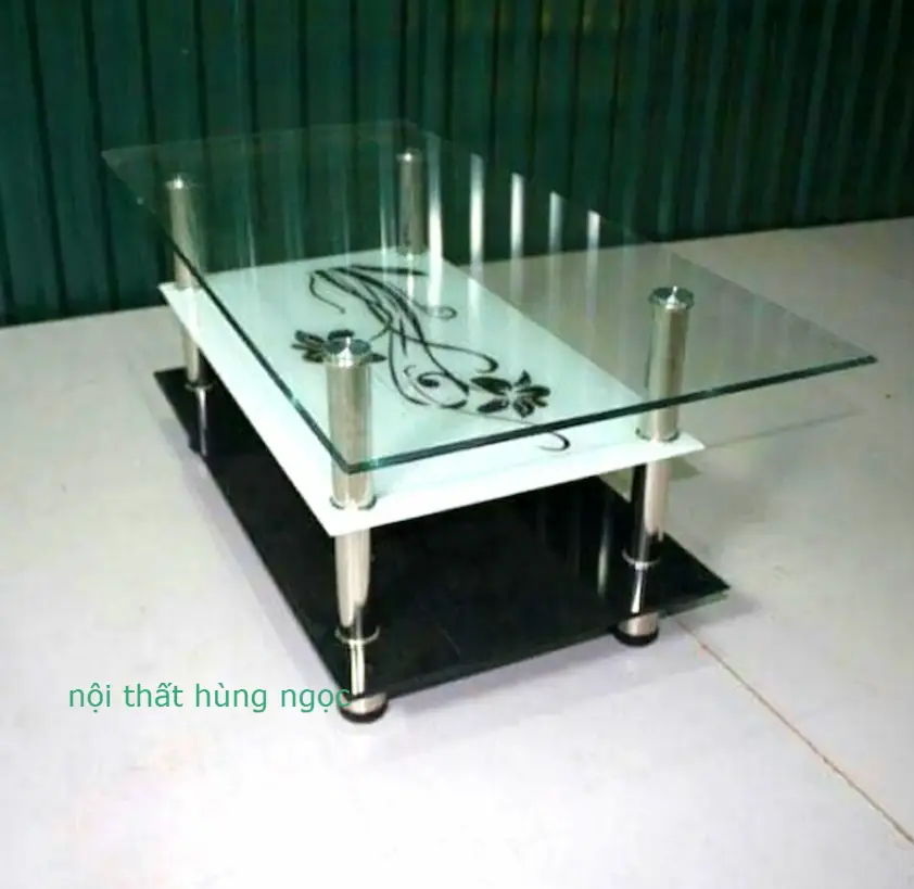 Nội thất Hùng Ngọc - Bàn Trà Sofa Kính 3 Tầng Hiện Đại HN112
