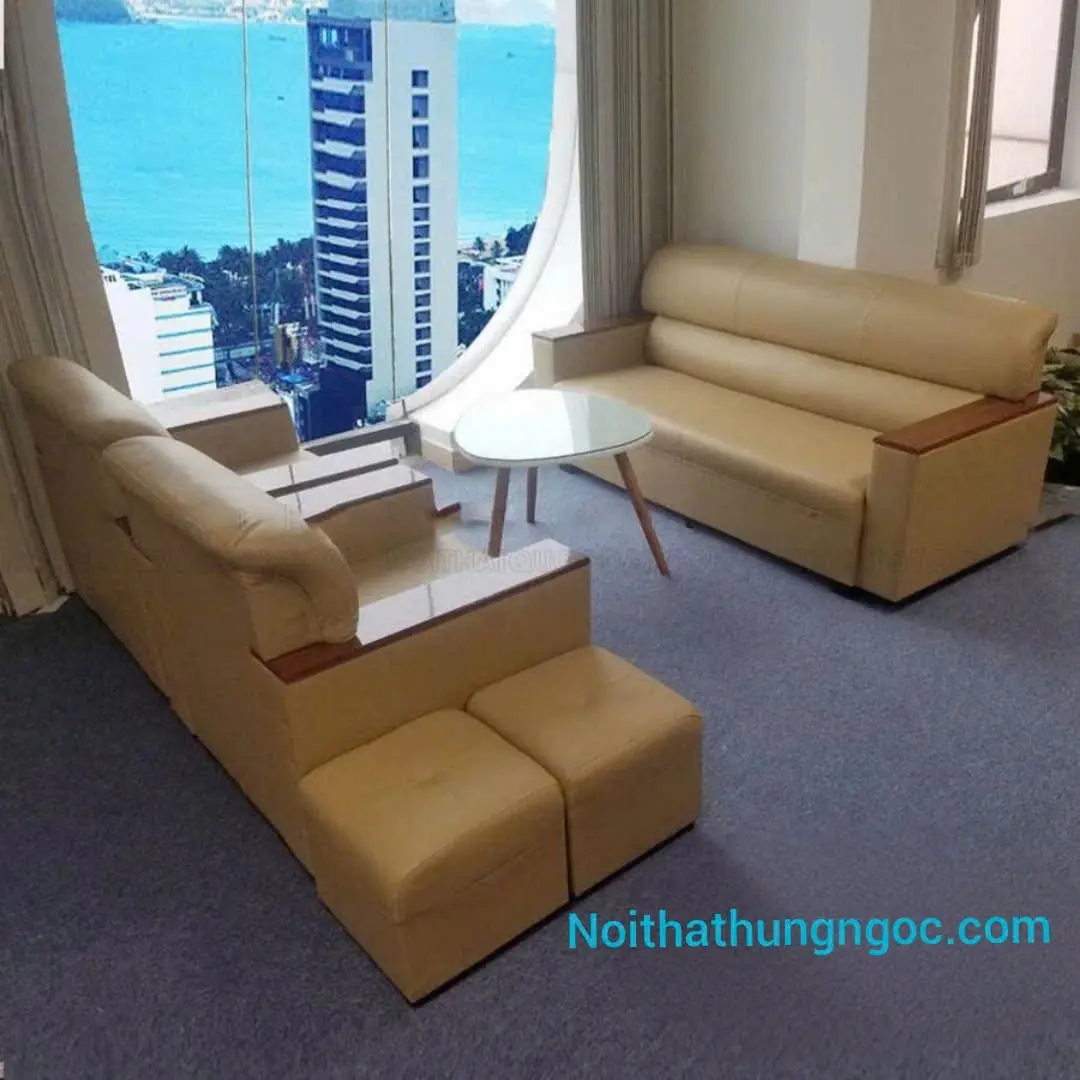 Ảnh thực tế Sofa Da Nhật 1m8-HN114