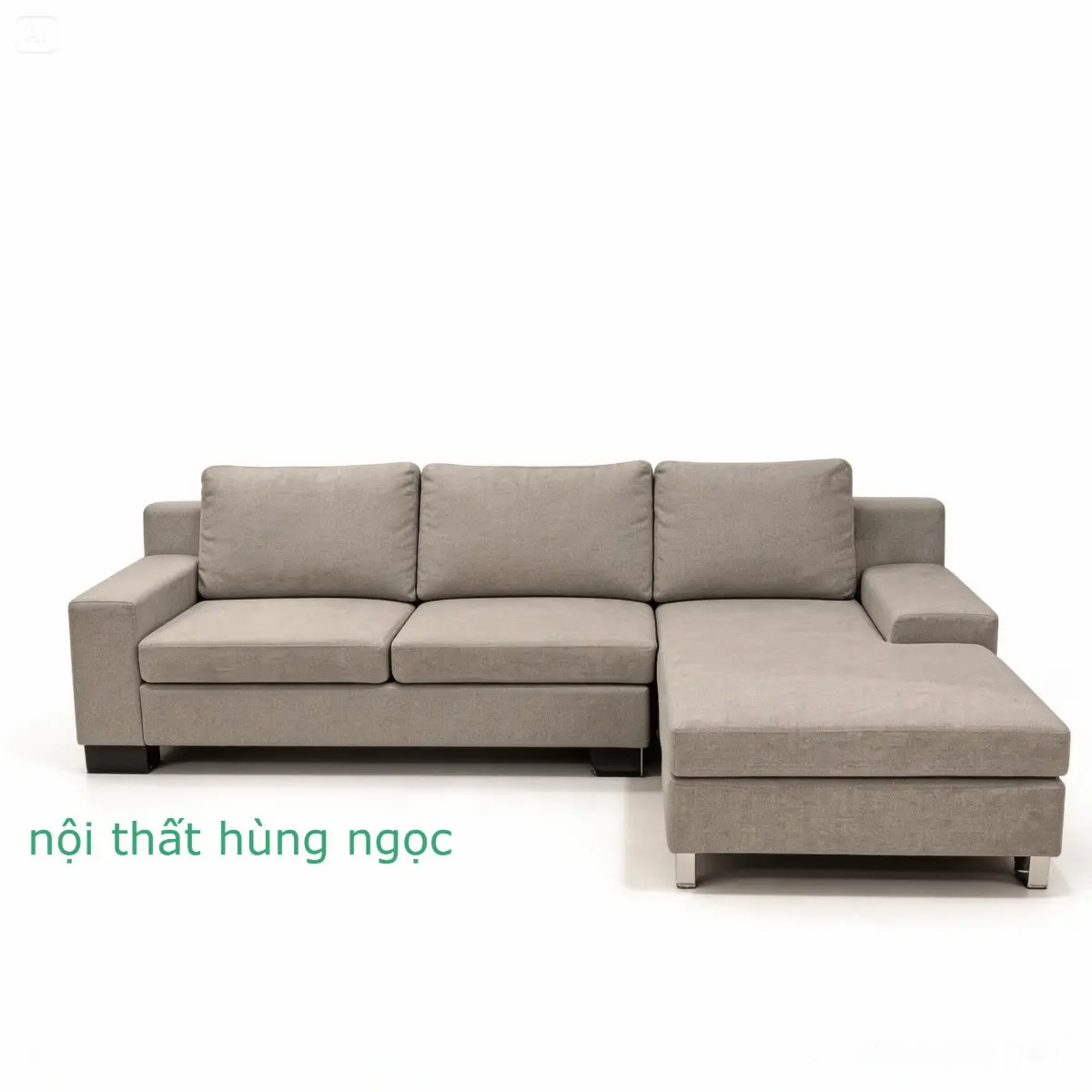Hình ảnh thực tế Sofa Góc Chữ L Nỉ Màu Xám Hiện Đại HN109