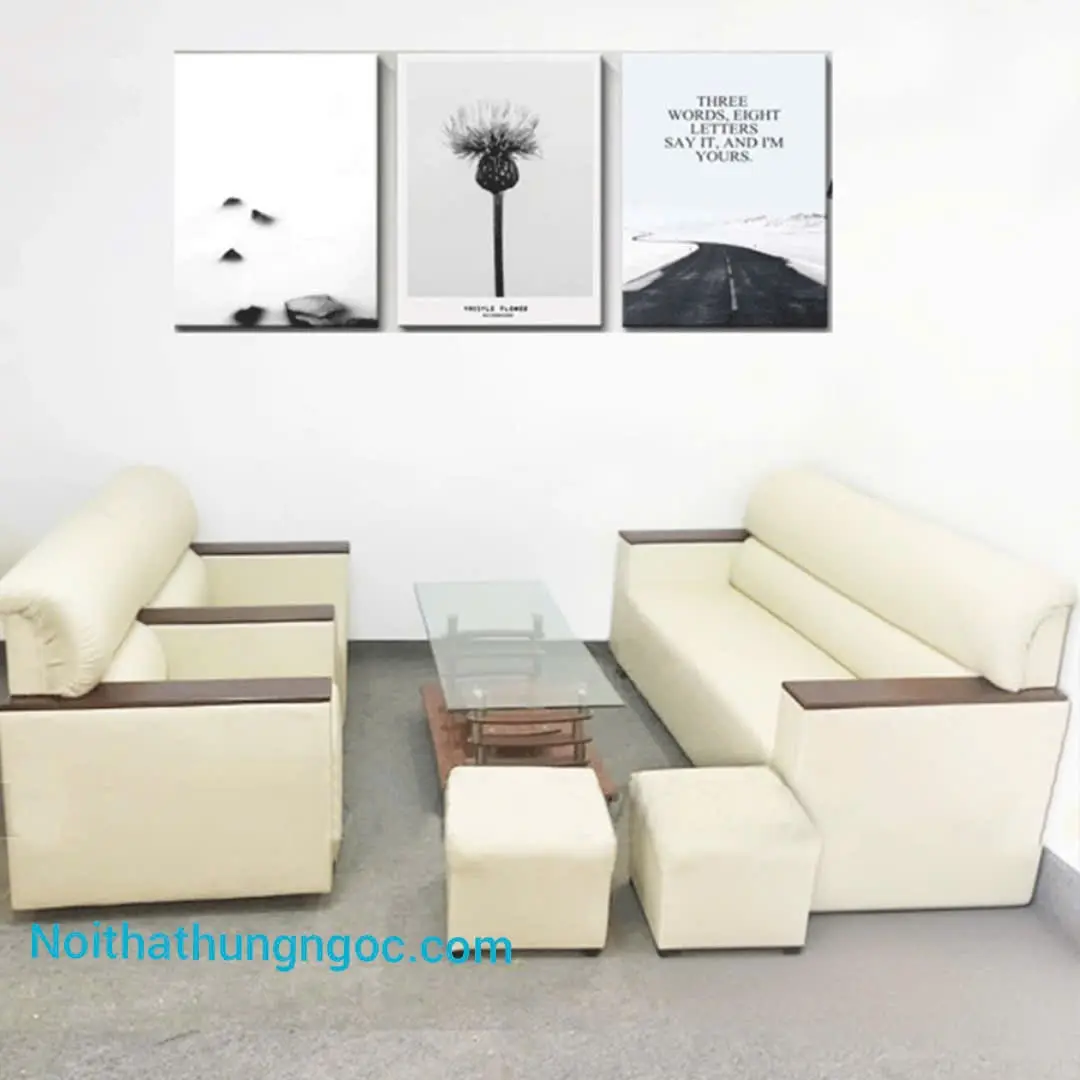 Nội thất Hùng Ngọc - Sofa Nhật Màu Trắng 1m7-HN119