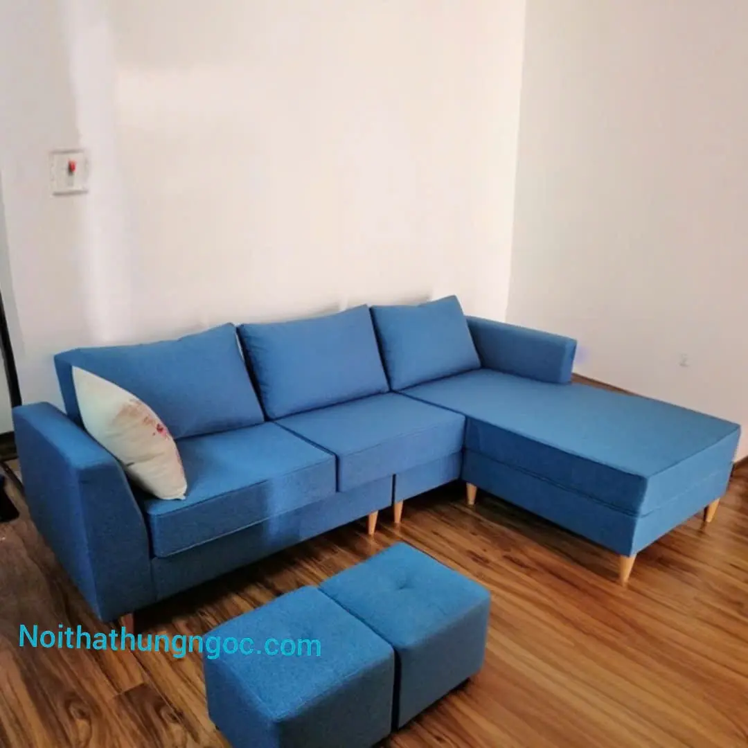 Hình ảnh thực tế Sofa Nỉ Chữ L-HN118