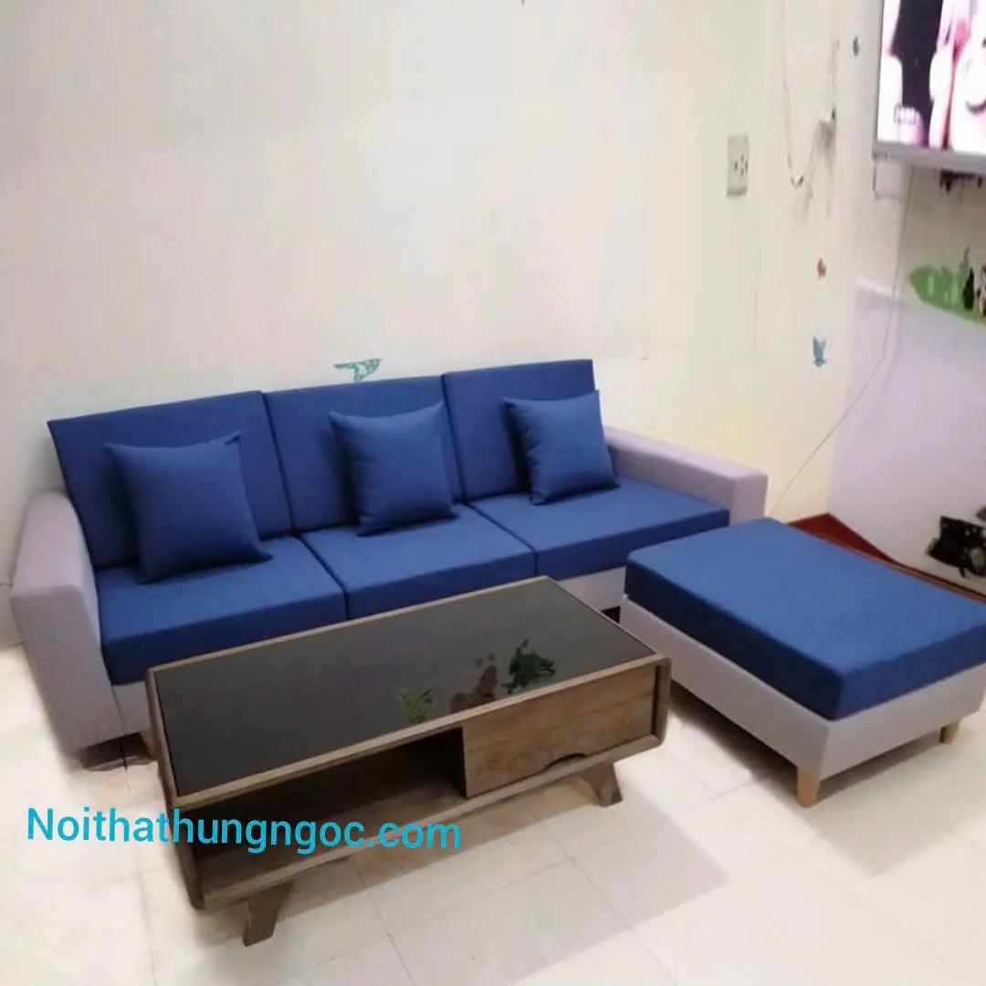 Hình ảnh thực tế Sofa Văng Nỉ 1m6-HN117