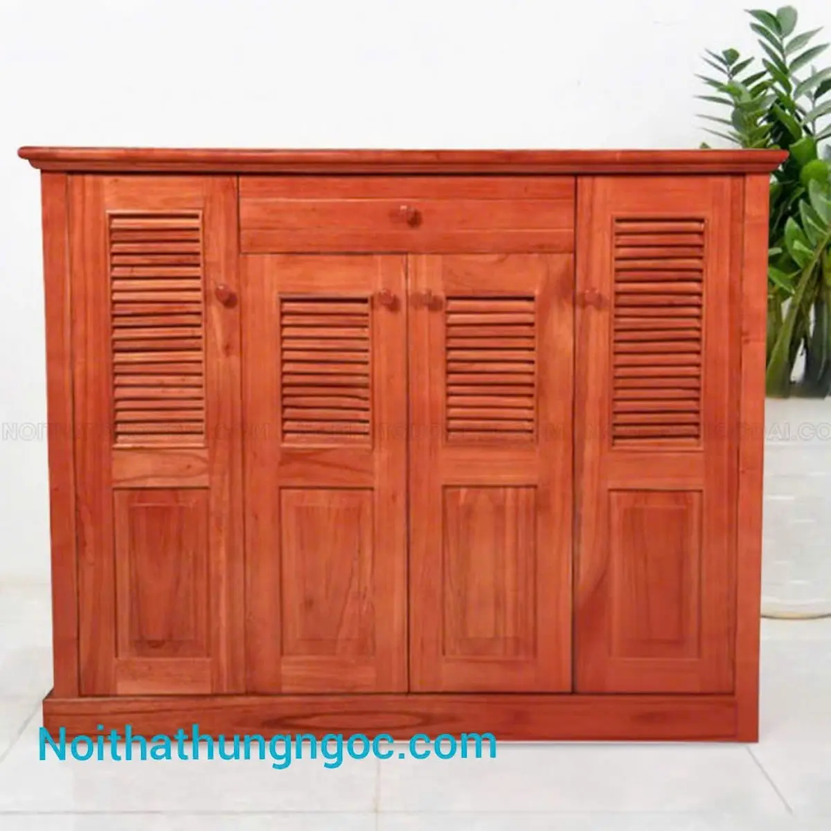 Nội Thất Hùng Ngọc - Tủ giày gỗ xoan tự nhiên 4 buồng HN-GT659 kích thước 1m2 bền bỉ
