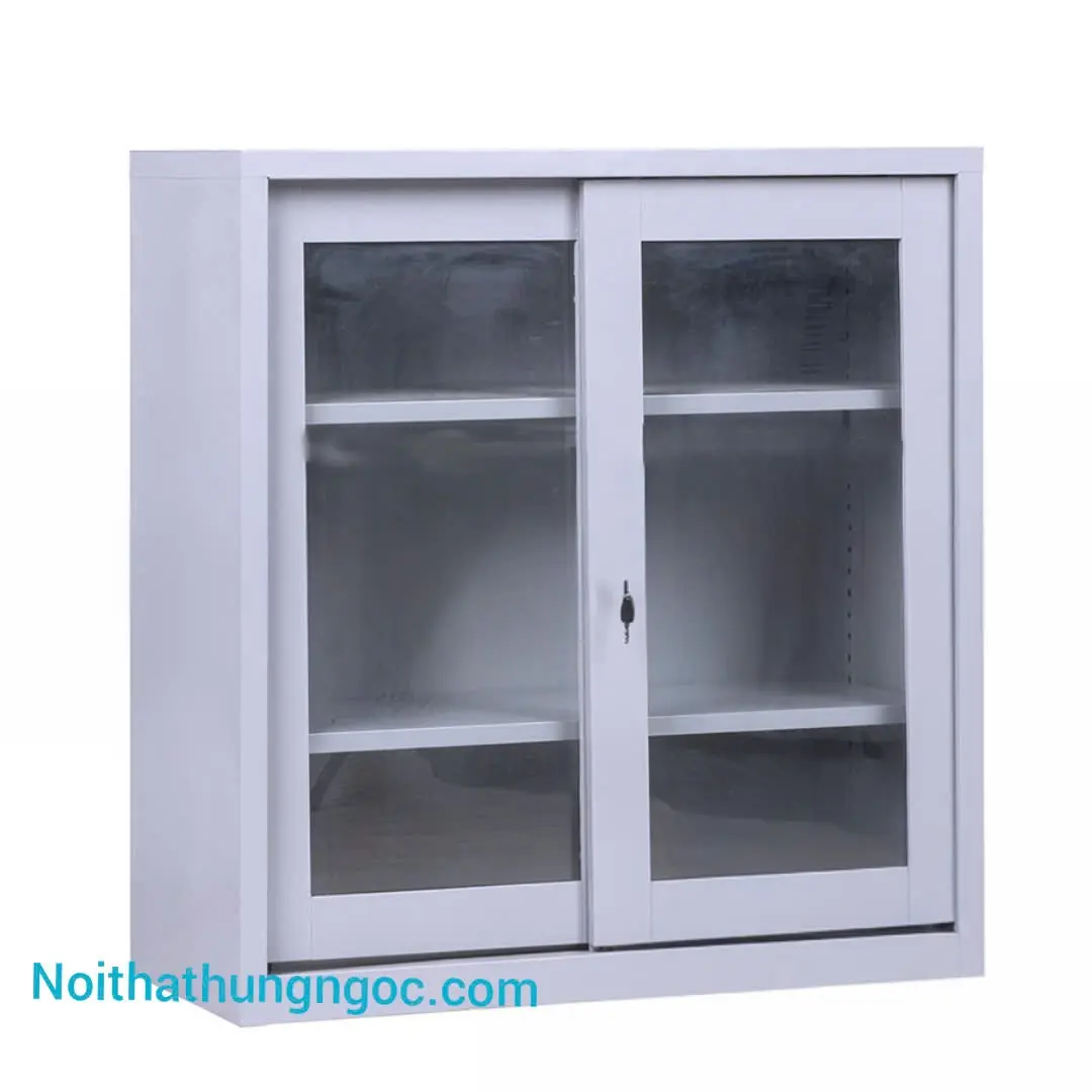 Hình ảnh thực tế Tủ Tài Liệu Sắt 2 Cánh Lùa Thấp - HN1402