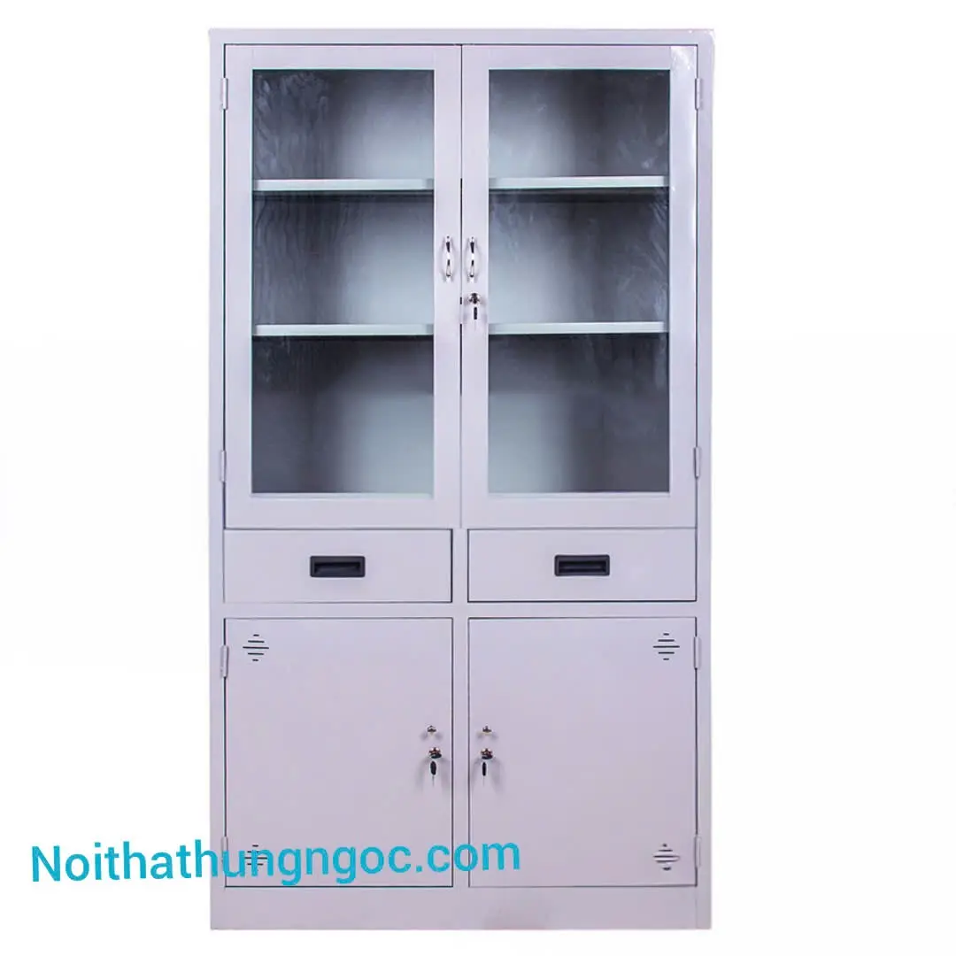 Hình ảnh thực tế Tủ Tài Liệu Sắt Hai Cánh Ngăn Kéo - HN1408